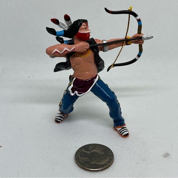 Papo Native American INDIAN WARRIOR Bow Arrow Historical Figure Western - Picture 3 of 3